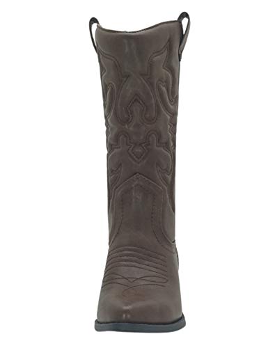 Image of Soda RENO ~ Women Western Cowboy Stitched Pointe Toe Low Heel Ankle Mid Shaft Fashion Boots
