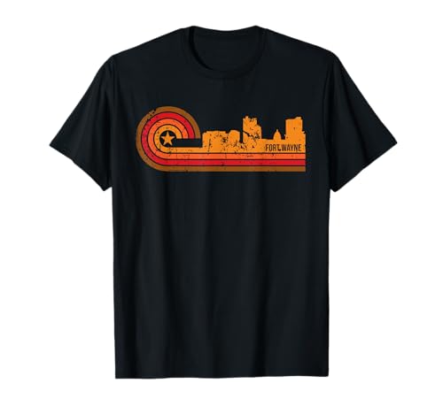Retro Fort Wayne T-Shirt - Fort Wayne IN Skyline Shirt ...