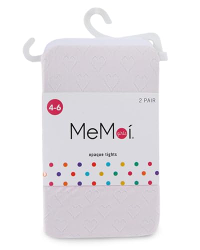 MeMoi Girls' 2 Pair Pack Nylon Heart Tights3