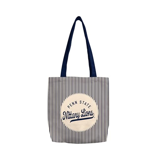 Logo Brands NCAA Penn State Nittany Lions Classic Canvas Tote Bag – Lightweight Build, Fashionable Stripe Design – Easy to Clean & Ideal for Life On the Move by Logo Brands - Used condition - US$16.92