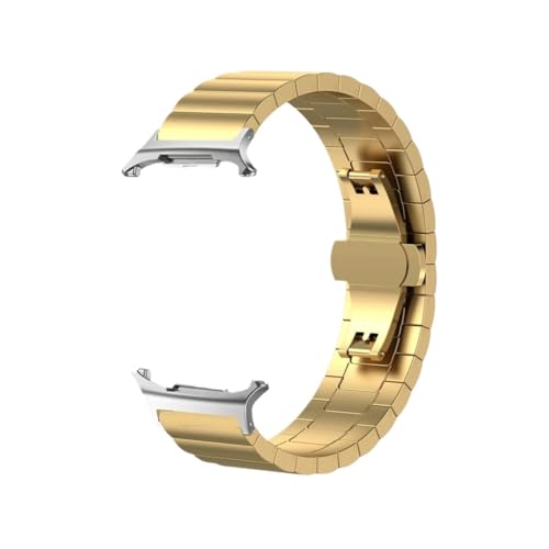 �ɓK������Samsung Galaxy Watch 8 /40 /44mm/ 8 Classic 46mm�u���X���b�g�ɓK������X�e�����X�X�`�[�����^���X�g���b�v(Gold,For Galaxy 8 44mm)