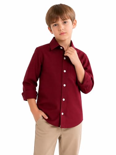 Image of Shirt for Kids | Long Sleeve Club Collar Shirts | Formal and Casual Wear | Stylish Solid Shirt for Boys and Girls | Regular Fit Buttoned and Chest Pocket