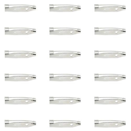 Image of Satra Traders Hole Metal Brooch, Lock Pins, Backs Safety Clasp Brooch, Jewelry Pins for DIY Craft Making | 100pcs (25mm 2 Hole)