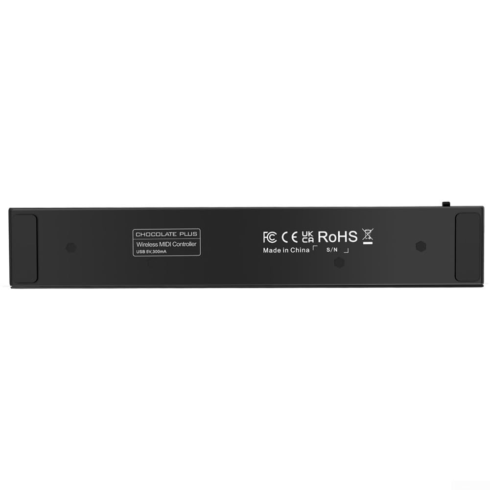 Chocolate BT Controlador MIDI inalámbrico, recargable 4 botones, controlador de pie MIDI portátil, control de aplicación de pedal, metal (negro)