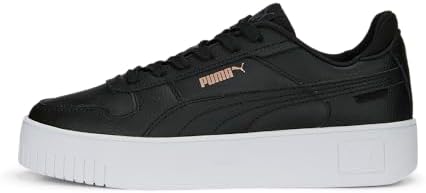 PUMA Damen Carina Sneaker, Schwarz Black Rosewater Silver, 35.5 EU | Freizeitschuhe