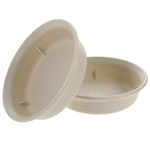 lurrose 2個 加厚プラスチック製丸型植木鉢受け皿 耐久性と耐摩耗性付き 鉢植え用ドリップトレイ 家園芸や室内外鉢底保護に