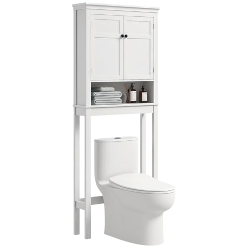 HOMCOM Meuble WC Dessus de Toilette Meuble Machine à Laver Rangement Salle de Bain avec...