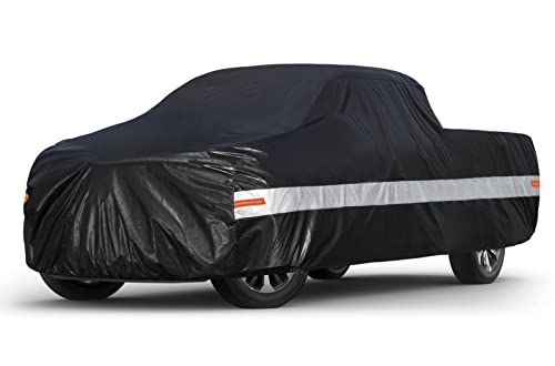 Image of 10 Layers Truck Cover Waterproof All Weather. Pickup Truck Cover Rain Snow UV Dust Protection. Length: 210-230 inches, Universal Fit for Ford F150 Chevy Silverado Dodge Ram 1500.