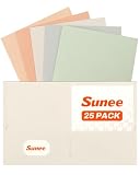 SUNEE Folders with Pockets (25 Pack, Pastel Colors), 2 Pocket Folders Fit Letter Size Paper, Paper File Folder...