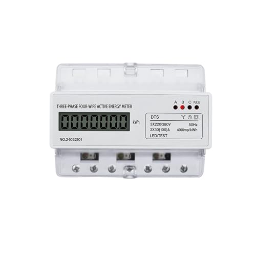 Compteur intelligent triphasé 380V DIN Rail 100A multi-tarif wattmètre LCD