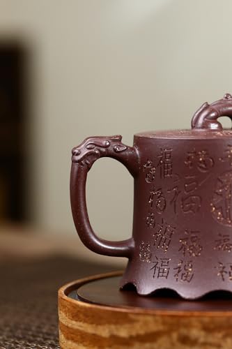 Tetera de arcilla morada Yixing de 310 cc con infusor para té de hojas sueltas 4