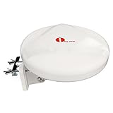 [New Concept]1byone Amplified Outdoor Antenna with Omni-directional 360 Degree Reception, 60 Miles Indoor/Attic/Outdoor TV Antenna for FM/VHF/UHF, Tools-free Installation, Anti-UV Coating-White