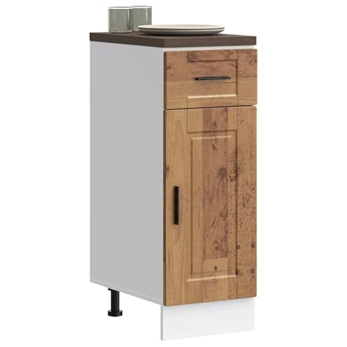Fecpoo Porto - Armario para debajo de la cocina (madera, 30 x 46 x 81,5 cm, con cajón y patas regulables en altura para cocinas empotradas)