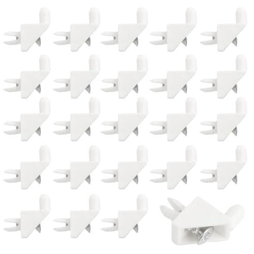 24 supporti per scaffali, supporti da pavimento, supporti appendiabiti per scaffali, supporti per scaffali, mensole per fissaggio a vite (bianco)