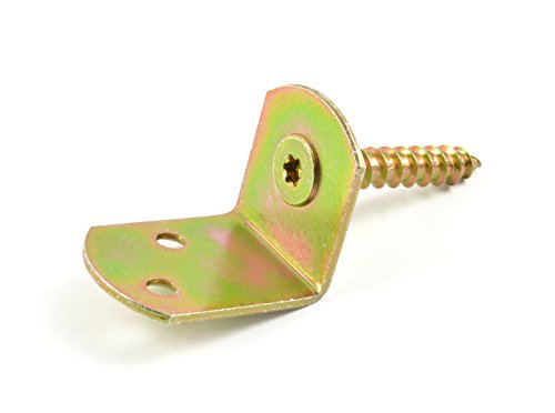 * Flechtzaunhalter L-Form galvanisch gelb verzinkt | mit Innensechsrund Torx-Schraube (Stern) | Länge: ca. 8,3 cm…