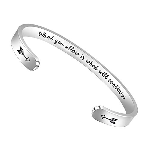 Btysun Inspirational Bracelets for Women Teen Girls Gifts Friendship Best Friends Bracelets Mantra Cuff Bracelet Engraved Birthday Gifts for Women