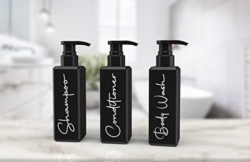 Twop Brands 16Oz Shampoo And Conditioner Dispenser - Printed Soap Dispenser Set With Pump - Body Wash, Shampoo, And Conditioner Bottle For Shower Wall - Set Of 3 Refillable Shampoo Bottles #TOP5