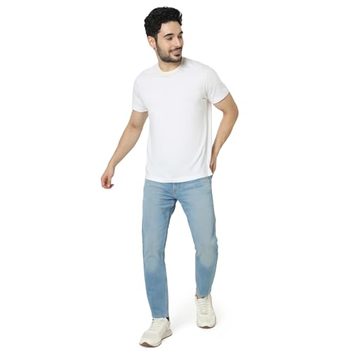 Image of Spykar Men's Kano Slim Fit Mid-Rise Jeans (Ankle Length)