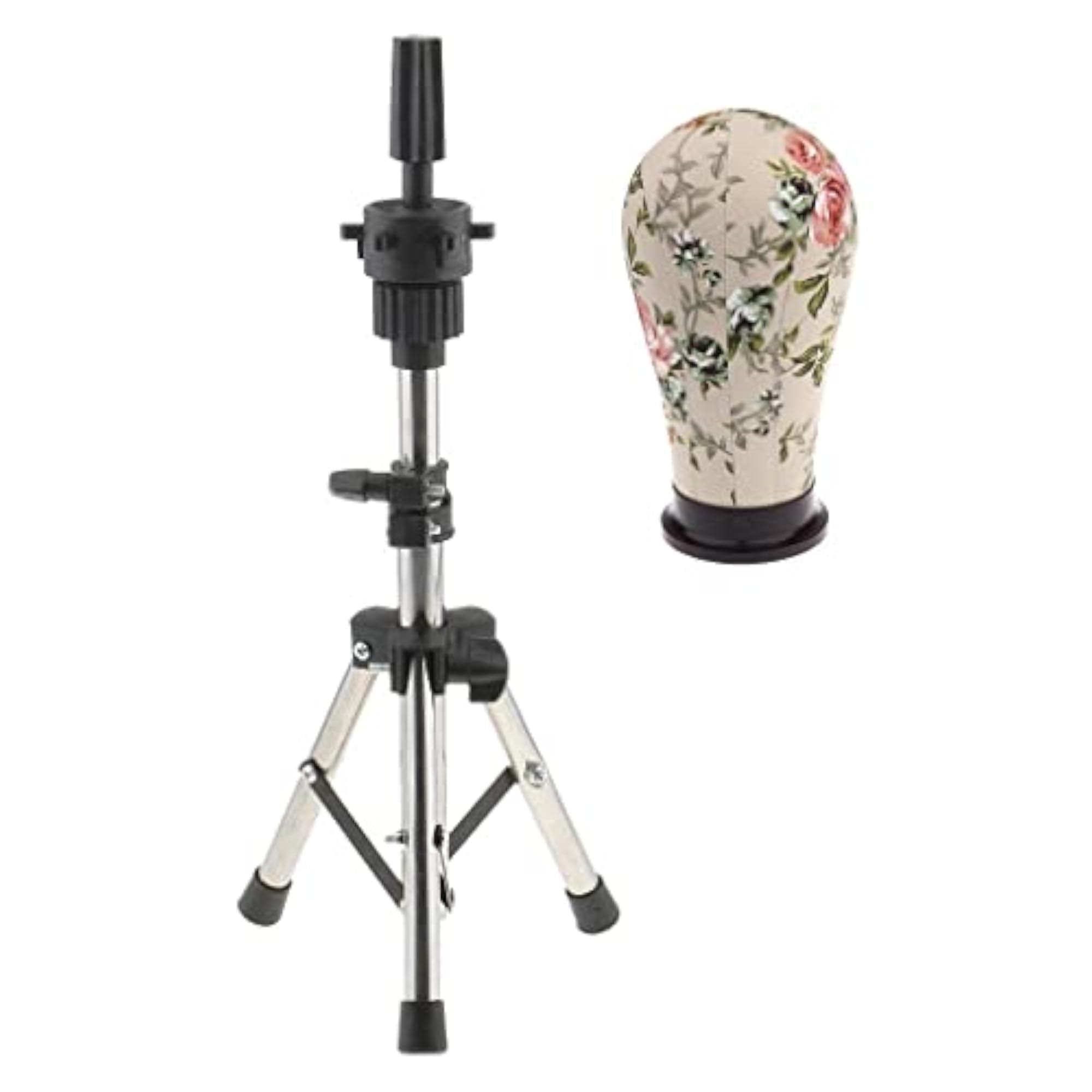 Adjustable Wig Making Canvas Block Head Model with Holder