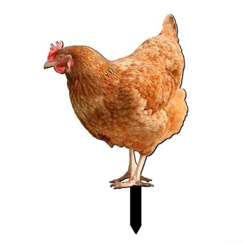 Acryl Hühnerhof Kunst Dekor für Garten Skulptur Wetterfest Outdoor Ornament Realistische Hahn...