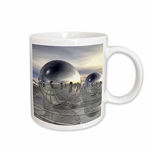3dRose Silver Sphere Geometric Mug 11oz