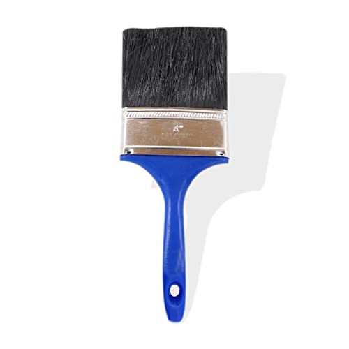 Emulsion Paint Brush 4 Inch Professional Smooth Finish Wide Paintbrush Varnishes Acrylic Painting For Outdoor Flat And Rough Surfaces Wall Brick Ceilings Wood Metal Shed And Fence 100mm (Pack Of 1)