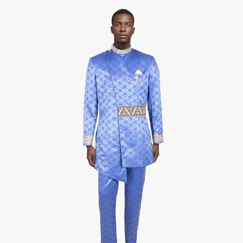 African Clothing for Men Embroidery Designed Jacket Pants Set African Wedding Outfits Evening Dress3