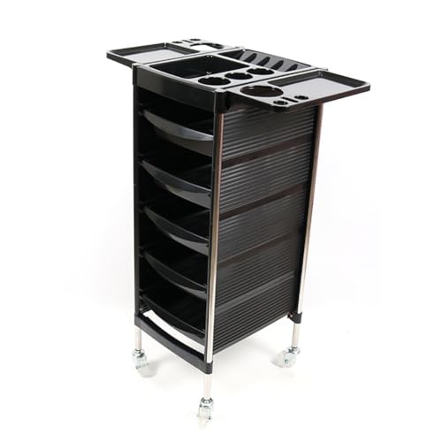 Chariot de coiffure professionnel à roulettes avec tiroir multicouche et design pliable