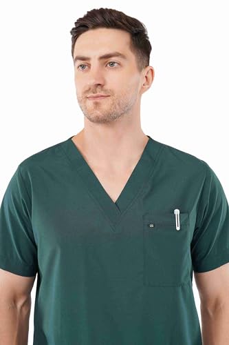 Image of PRAGATI TRENDS Premium Unisex Scrub Suit With Customize Name Print Option(Follow the Description) V-Neck Top and Cargo Type Trouser