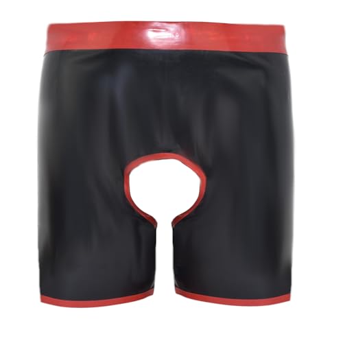 Calzoncillos tipo bóxer de látex bicolor negro y rojo talla XXL