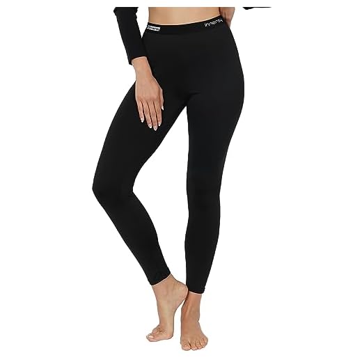 INNERSY Leggins Termicos Mujer Invierno Negro Mallas Largas Invierno Pantalones Finos y Cálidos (S, Negro)