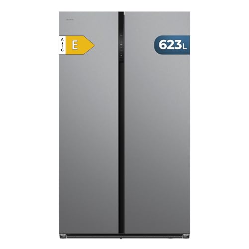Cecotec Frigorifero Americano Total No Frost Bolero CoolMarket SBS 623 Inox E. Super Capacità 623L, 183 cm Altezza, 103,6 cm Larghezza, Classe E, Freshness Flex HUB 25L Modalità Green Chill Fresh