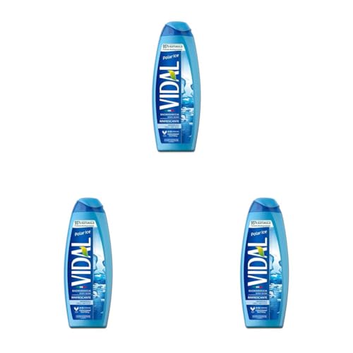 Vidal - Bagnoschiuma Polar Ice, Formula Rinfrescante, Arricchito con Minerali dell'Artico, Dermatologicamente Testato, 500ml (Confezione da 3)