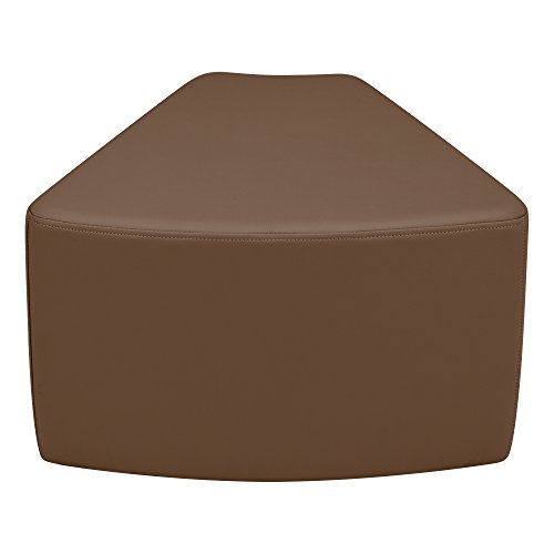 Image of Sprogs 12 inch H Structured Wedge Stool -Flexible Modular Collaborative Soft Seating for Office, Home, Lounge and School Classrooms with Durable Frame & Set of 6 inch Legs Add-on -Chocolate