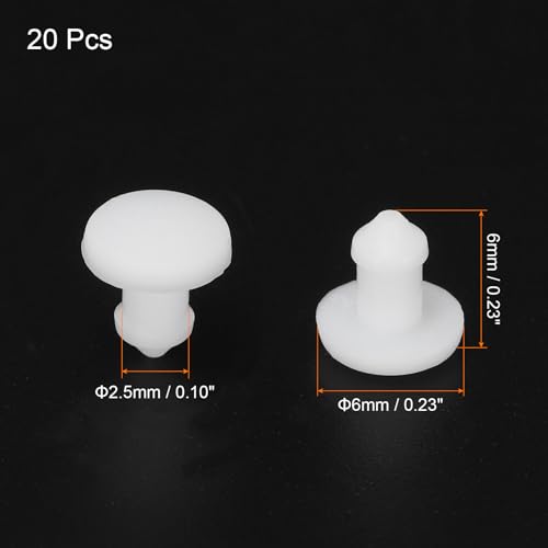 Image of MECCANIXITY Silicone Snap in Locking Hole Plugs Rubber Panel Seal Cover Flush Type Panel Round for Kitchen Rubber Bulkheads Waterproof Sealing Plugs 2.5mm /0.1 inch Diameter White,Pack of 20