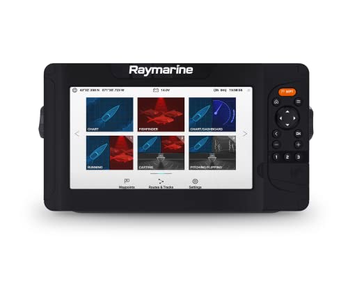 Raymarine Element 9 HV - 9" Chart Plotter with Chirp Sonar, HyperVision, Wi-Fi & GPS, Lighthouse North America Chart, No Transducer, Black (E70534-00-102)