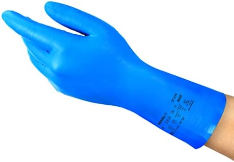 Ansell AlphaTec 37-310 cienkie rękawice nitrylowe, do przygotowywania żywności, czyszczenia i zastosowań mechanicznych, duże rękawice robocze wielokrotnego użytku