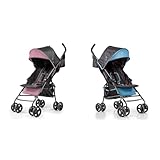 Summer Infant 3Dmini Convenience Stroller Bundle - Pink and Blue/Black Lightweight Strollers with Compact Fold and Multi-Position Recline