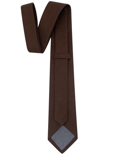 Image of Kebocis Mens Solid Color Cotton Necktie for Men