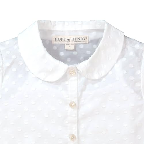 Hope & Henry Girls' Woven Short Sleeve Peter Pan Collar Top with Tank 2-Piece Set2