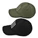 XCFWin 2 Pack American Flag Baseball Cap for Men Women Low Profile US Army Tactical Operator Military Plain Dad Hat (US, Alpha, One Size, Black ＆ Army Green)