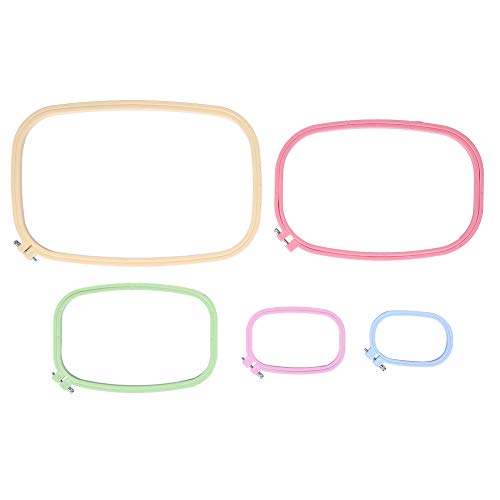 Cerceaux de broderie carrés en plastique ABS durables | Lot de 5 cadres pour le point de croix
