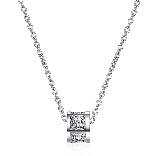 Collier pendentif zircon noir en argent 925 pour femme chic