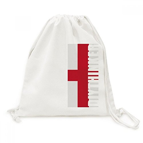 Sac à cordon drapeau Angleterre en toile sac à dos de voyage léger pour adulte