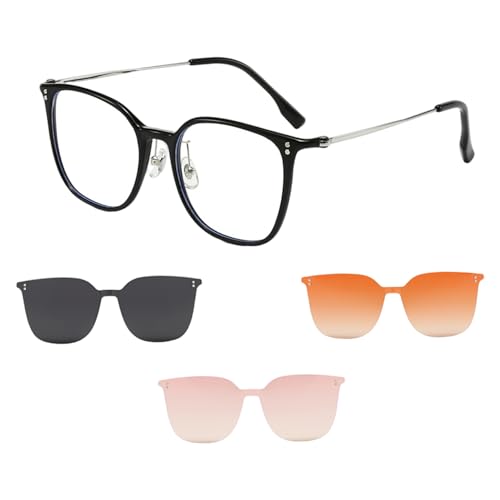 Gafas de luz azul bloqueo total y clip solar magnético polarizado para fatiga ocular