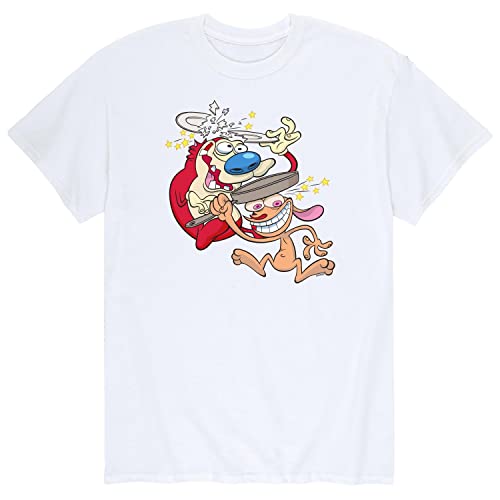 Hybrid Apparel - Ren & Stimpy - Men s Short Sleeve Graphic T-Shirt - Size Medium