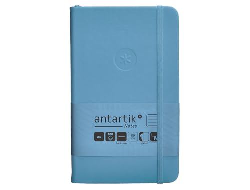 Antartik CUADERNO CON GOMILLA NOTES TAPA DURA A6 HOJAS RAYAS AZUL CLARO 100 HOJAS 80 GR FSC