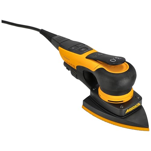 Mirka DEOS II Delta 663X - Lijadora orbital eléctrica triangular de 4 x 6 x 6 pulgadas para pintores y carpintería, lijar paredes, muebles, bordes y esquinas, papel de lija de