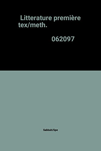Litterature première tex/meth.                                                                    062097