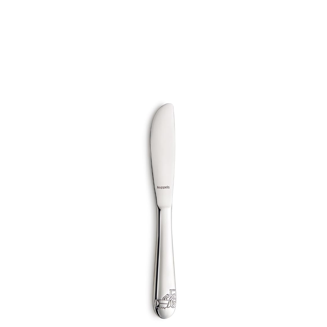 Kuppels Set di posate per bambini da cantiere, 4 pezzi, in confezione regalo, a partire dai 4 anni, in acciaio inox 18/10, forchetta e coltello, cucchiaio e cucchiaino, lavabile in lavastoviglie e